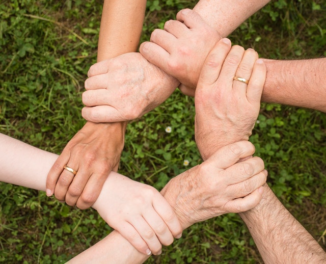 image of human hands connecting as a team